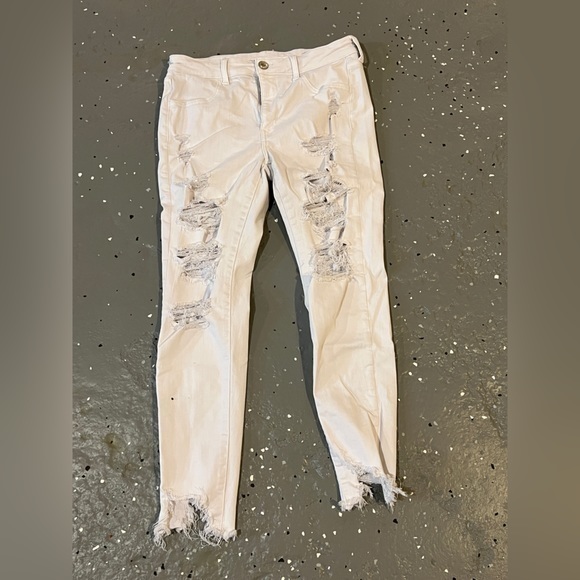 American Eagle Outfitters Denim - American Eagle White Ripped Jeans Size 12